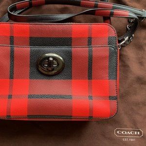 Coach Buffalo Plaid Crossbody Bag - used once